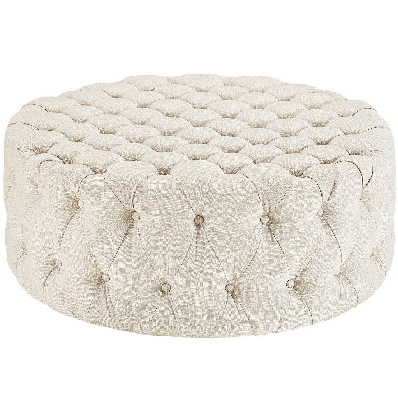 Love Fabric Ottoman, Beige