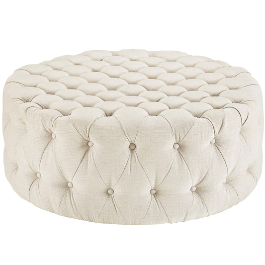 Love Fabric Ottoman, Beige