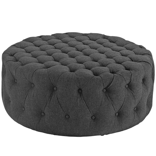 Love Fabric Ottoman, Gray