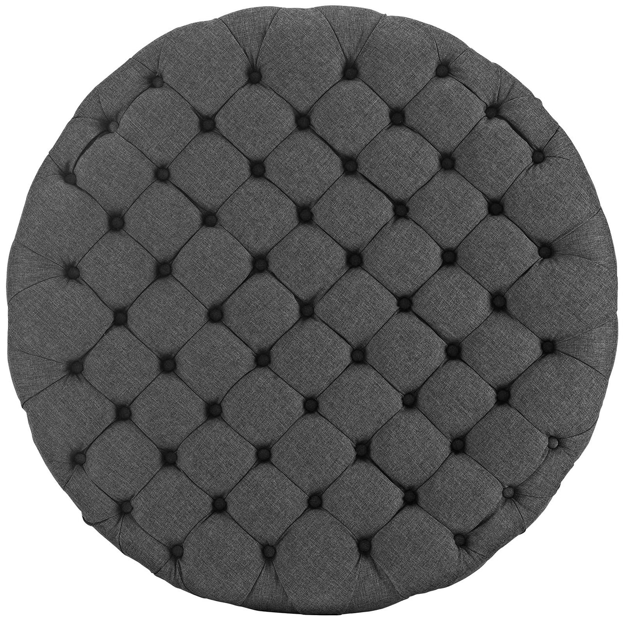 Amour Upholstered Fabric Ottoman, Gray