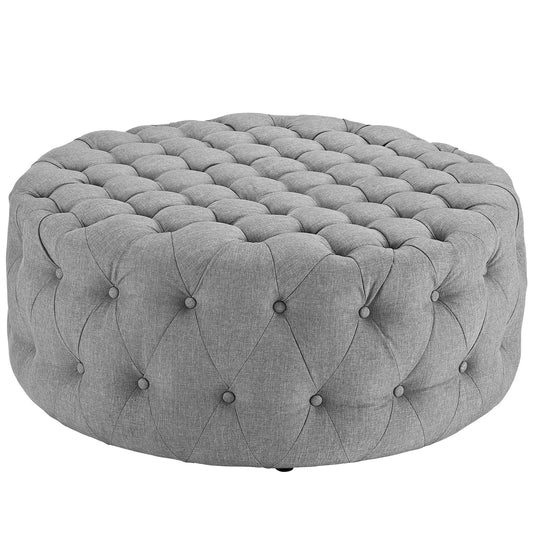 Love Fabric Ottoman, Light Gray