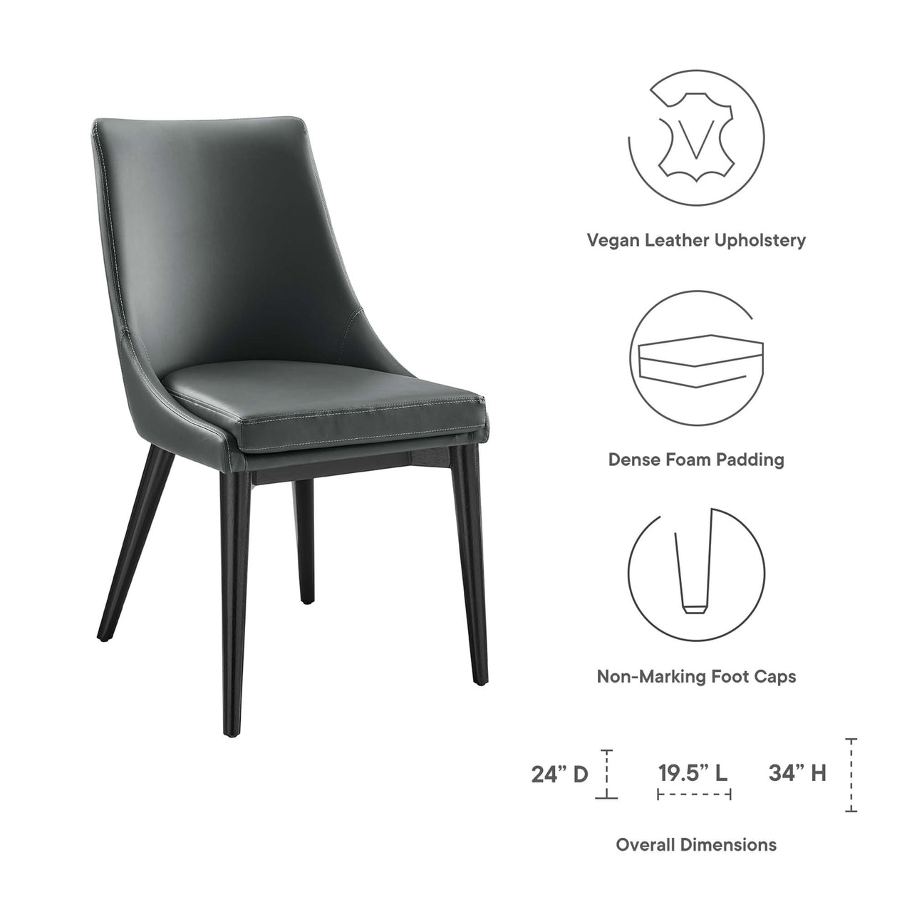 Viremont Eco-Leather Dining Chair, Gray