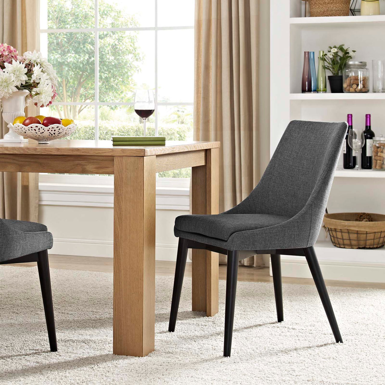 Viscount Fabric Dining Chair, Gray