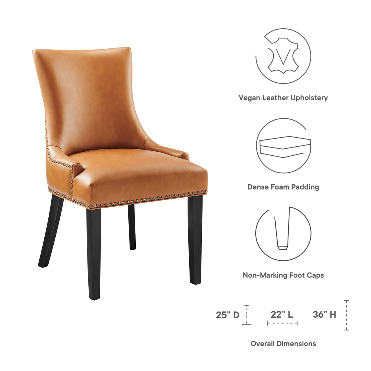 Marvelle Eco-Leather Dining Chair, Tan
