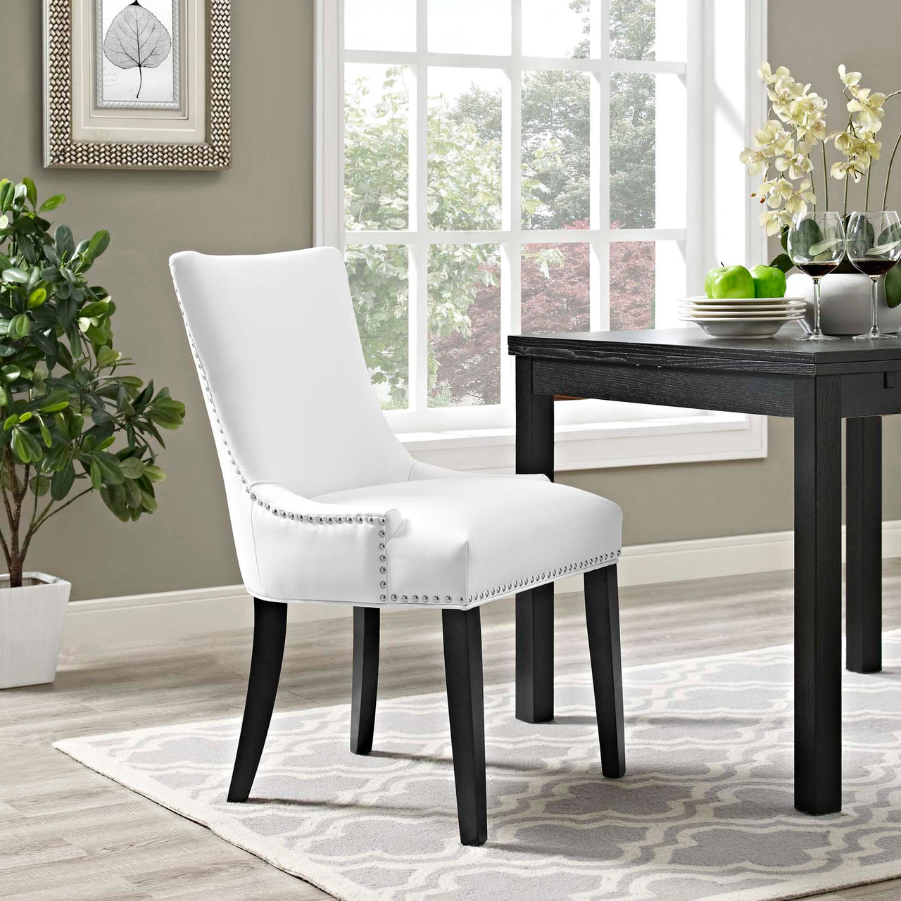 Marvelle Faux Leather Dining Chair Set of 4, White