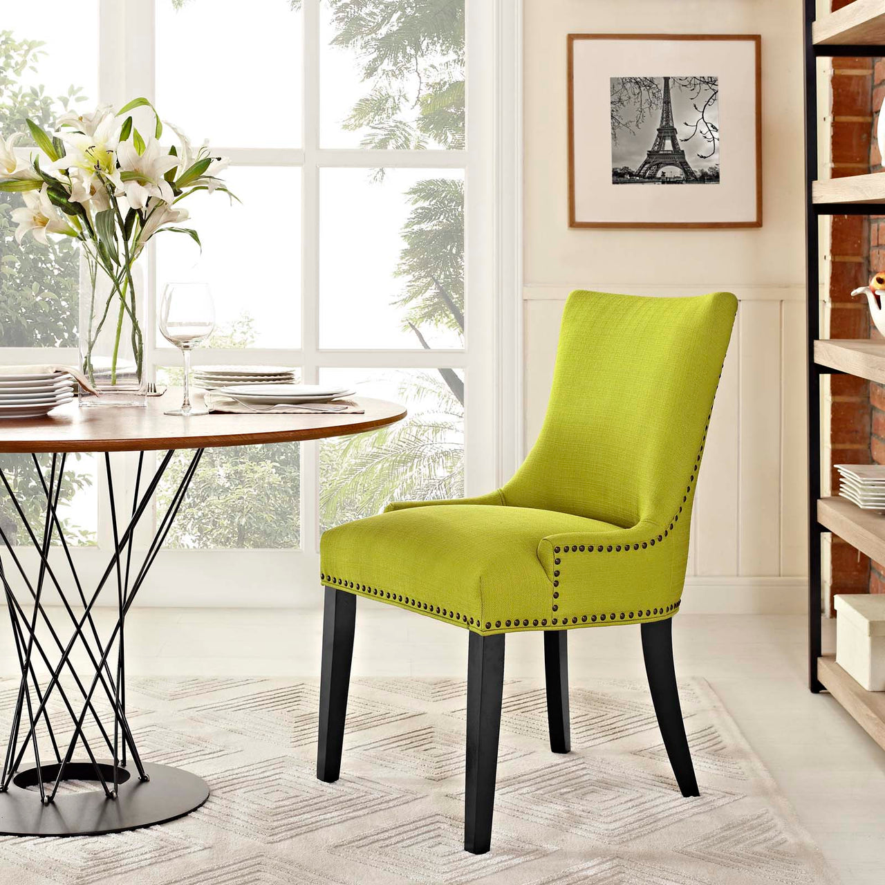 Marvelle Upholstered Dining Chair Set of 4, Chartreuse