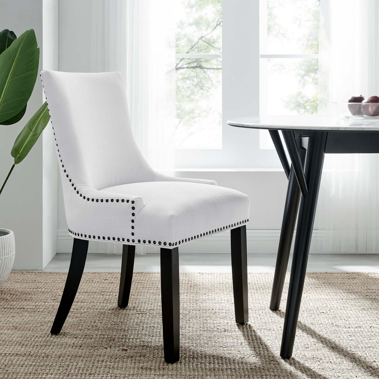 Marquis Fabric Dining Chair, White