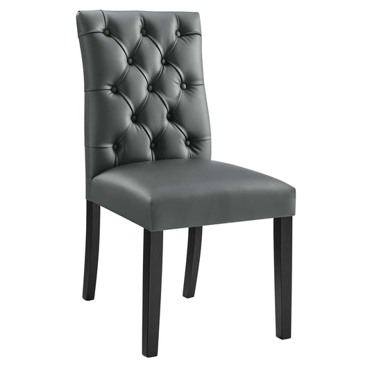 Heiress Upholstered Eco-Leather Dining Chair, Gray