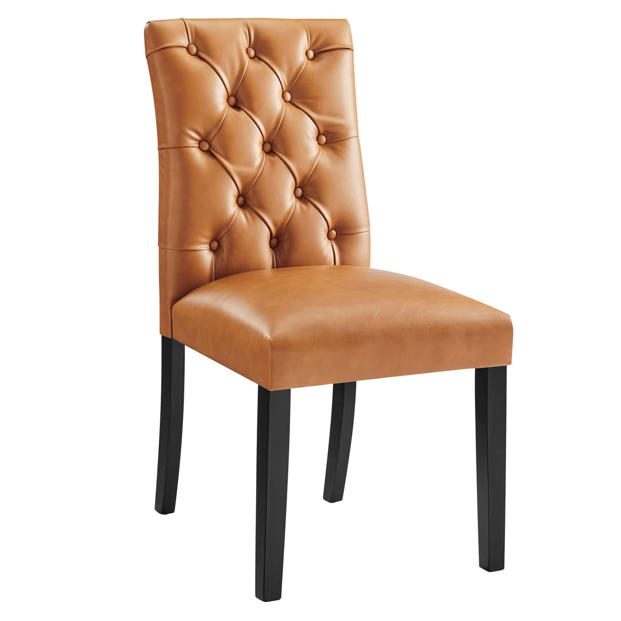 Heiress Upholstered Eco-Leather Dining Chair, Tan