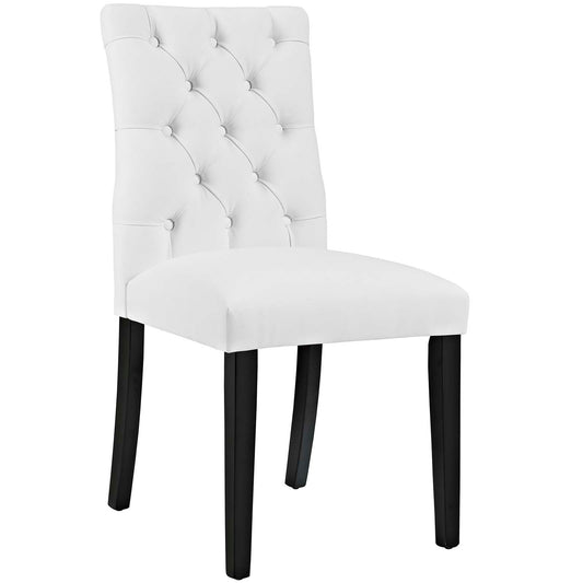 Heiress Upholstered Eco-Leather Dining Chair, White