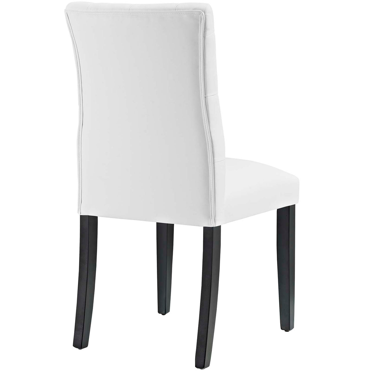 Duchess Button Tufted Vegan Leather Dining Chair, White