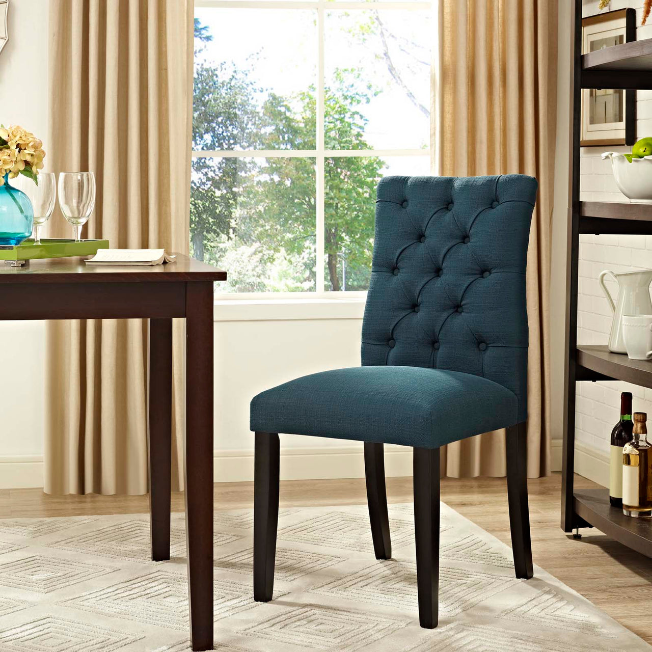 Heiress Upholstered Fabric Dining Chair, Azure