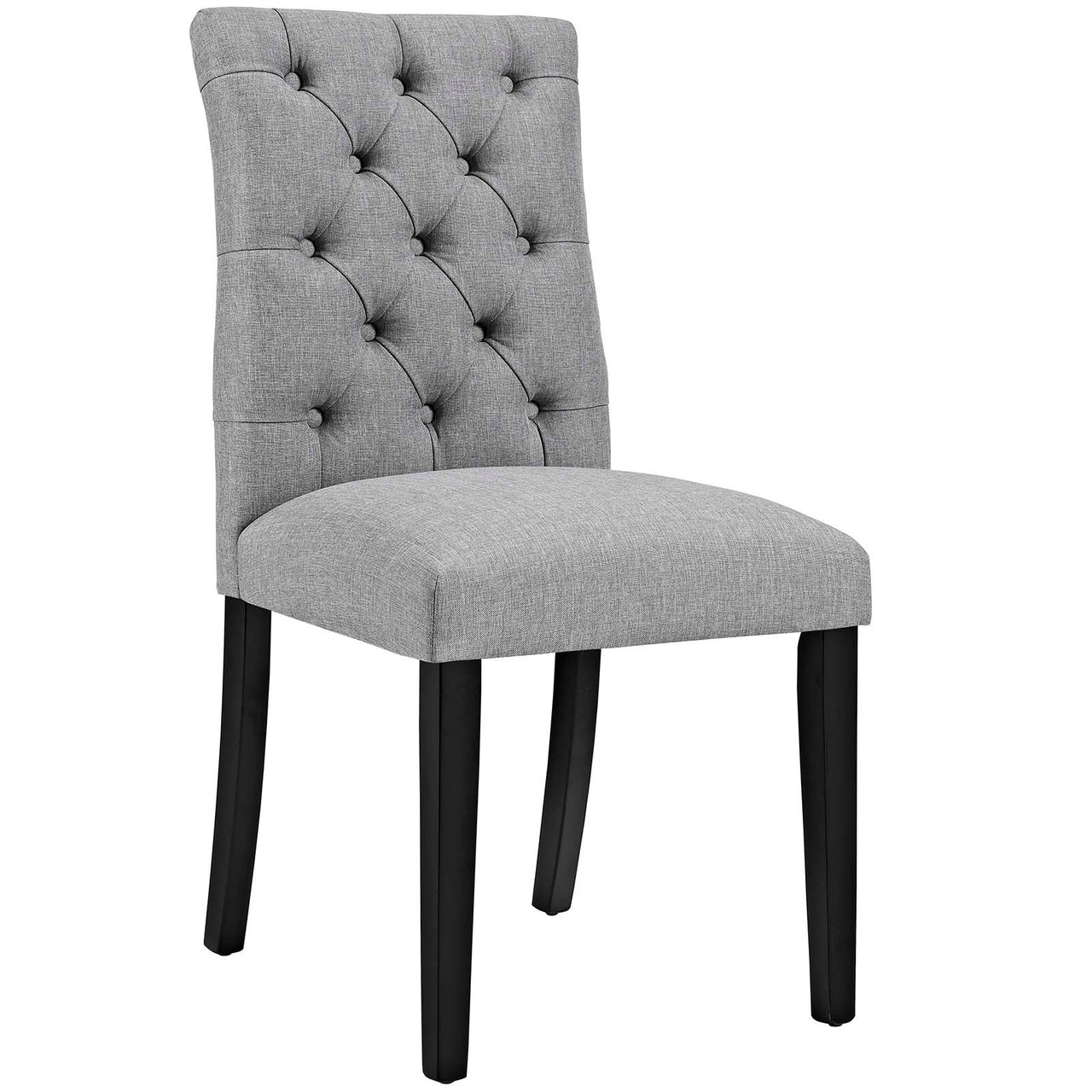 Heiress Upholstered Fabric Dining Chair, Light Gray