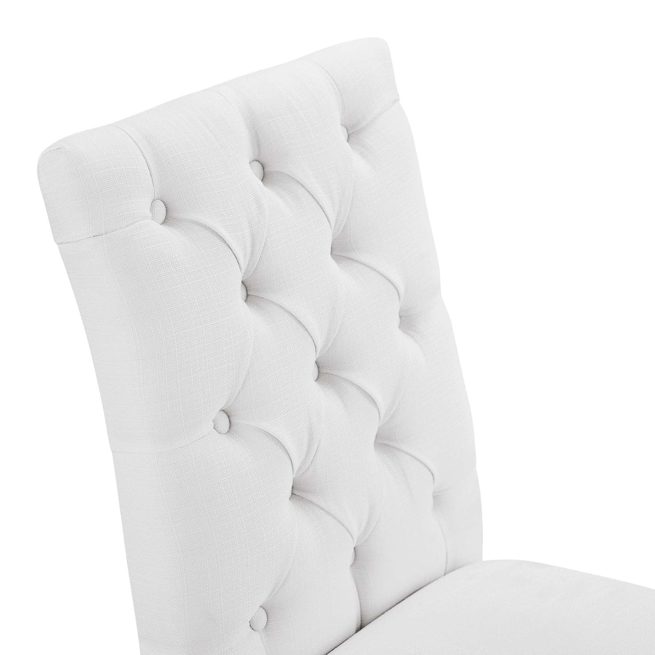 Duchess Button Tufted Fabric Dining Chair, White