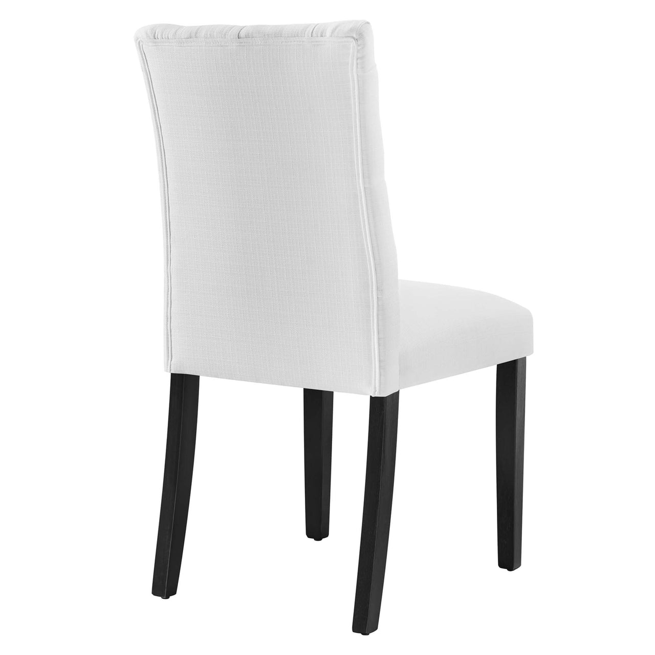 Duchess Button Tufted Fabric Dining Chair, White