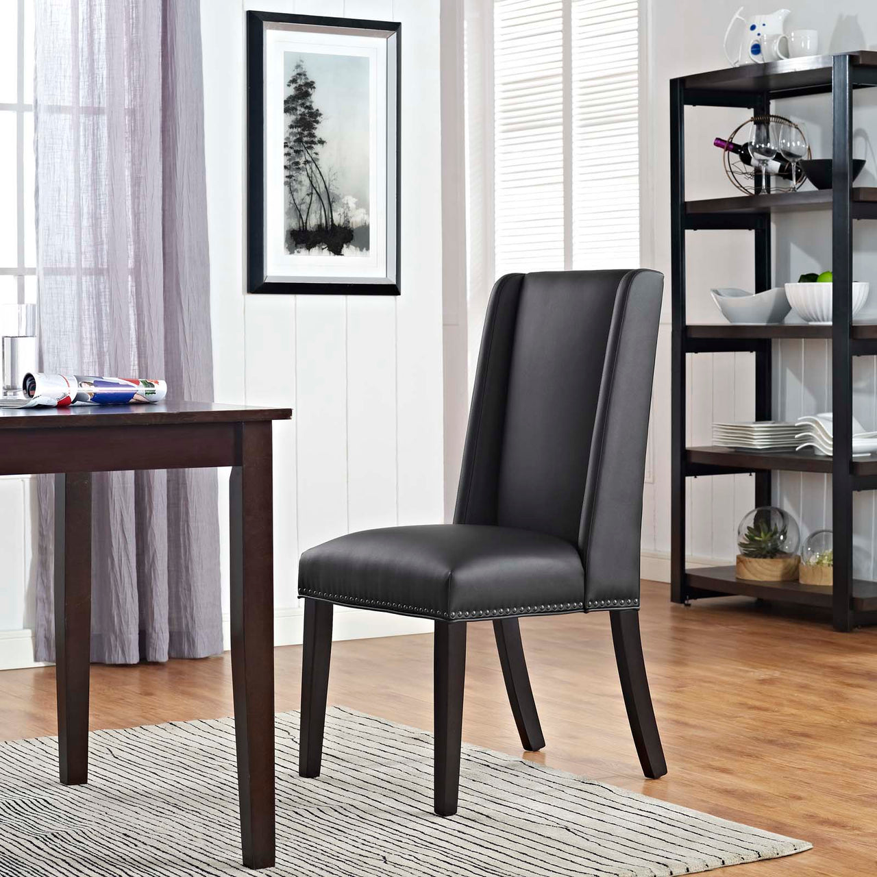 Bellare Eco-Leather Dining Chair Set of 4, Black