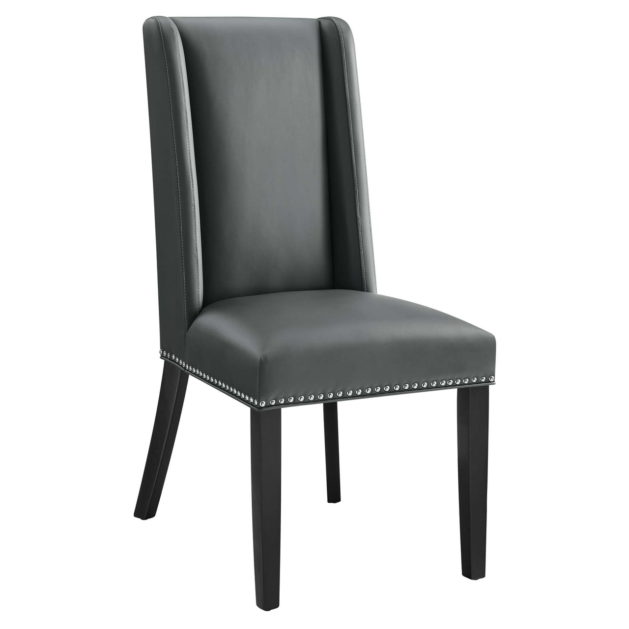 Baron Vegan Leather Dining Chair, Gray