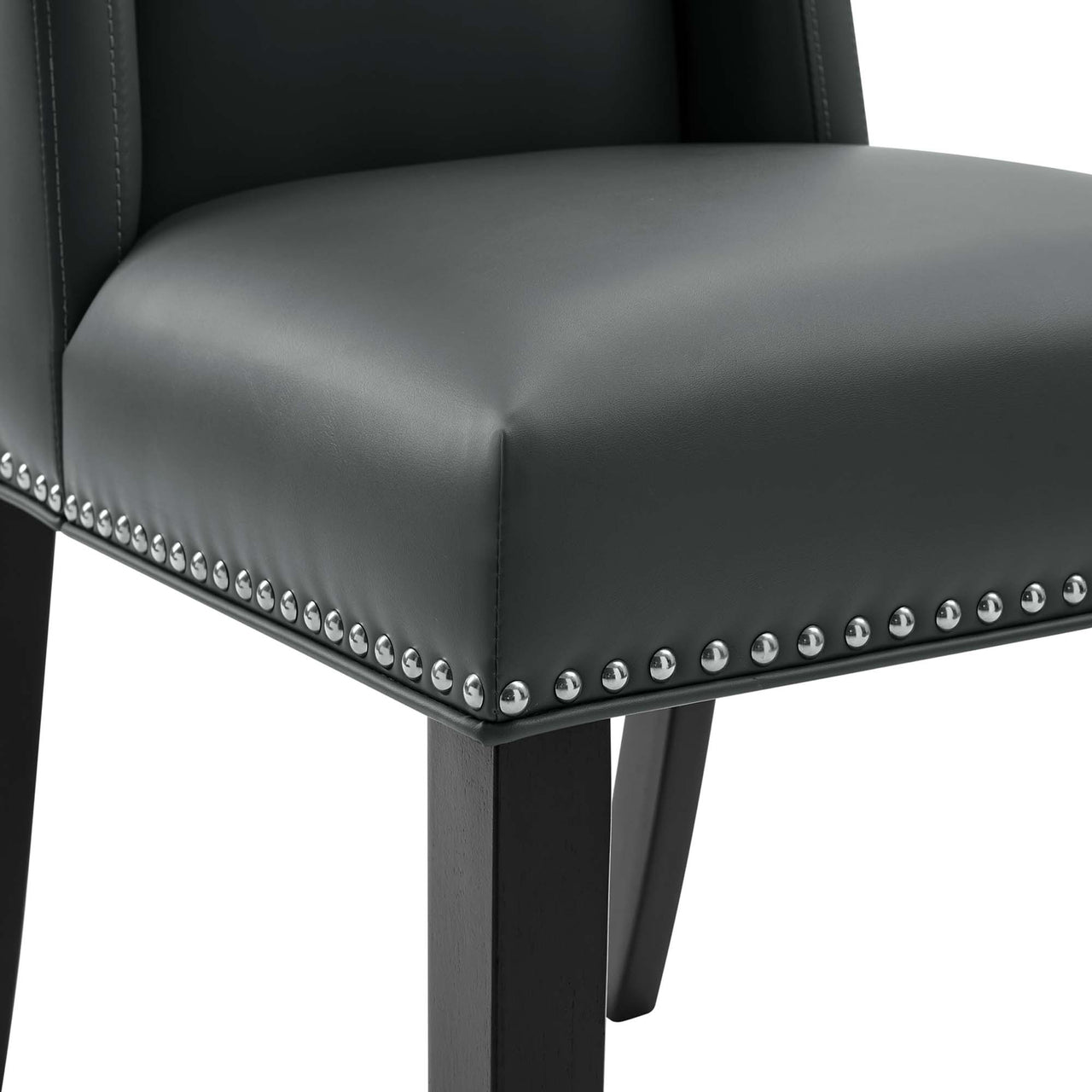 Baron Vegan Leather Dining Chair, Gray
