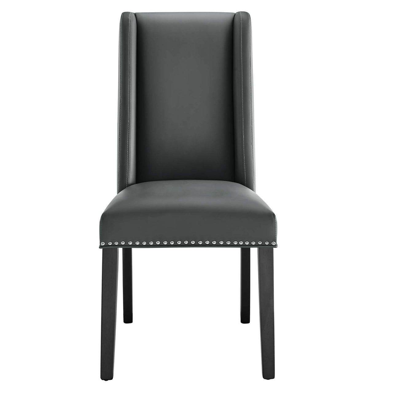 Baron Vegan Leather Dining Chair, Gray