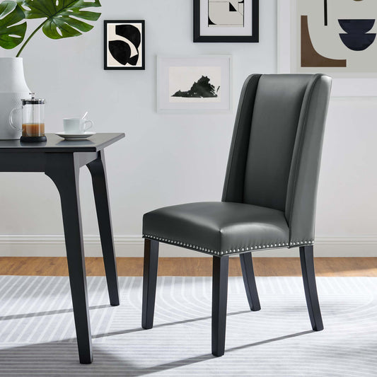 Bellare Eco-Leather Dining Chair, Gray