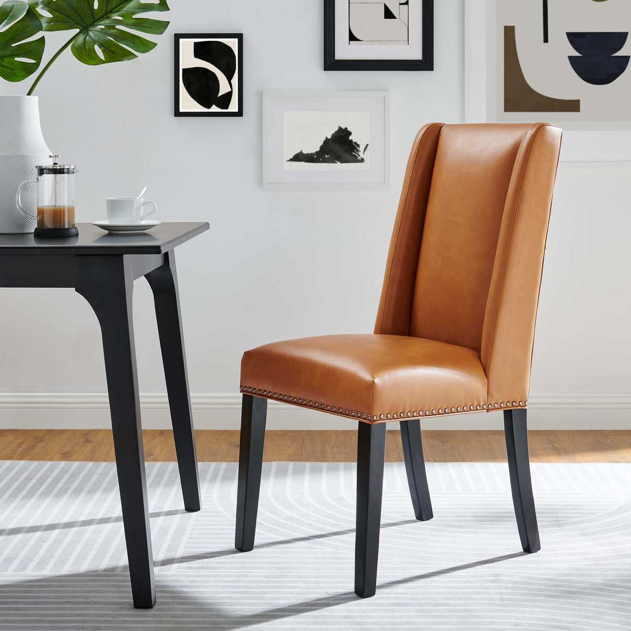 Bellare Eco-Leather Dining Chair, Tan
