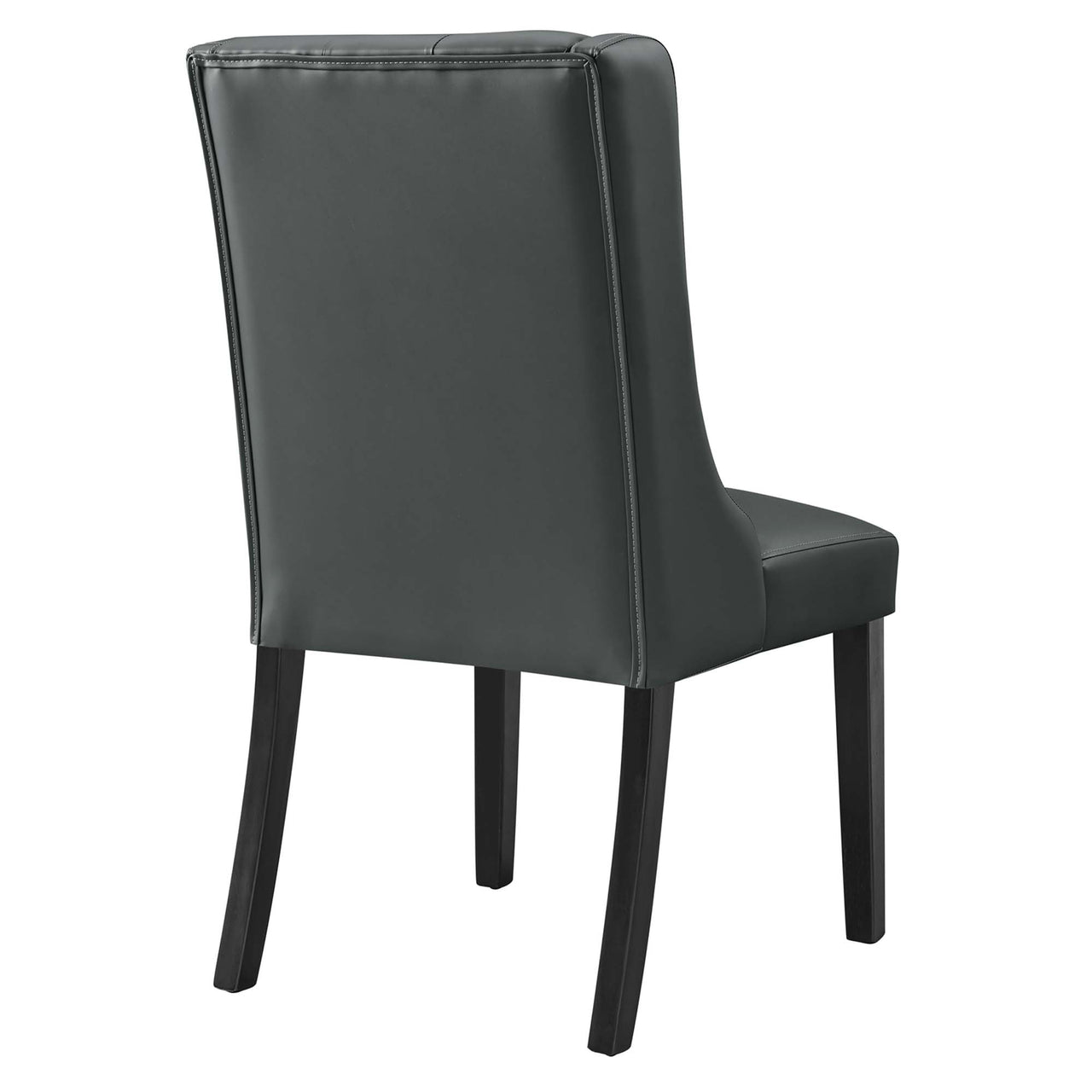 Baronet Button Tufted Vegan Leather Dining Chair, Gray