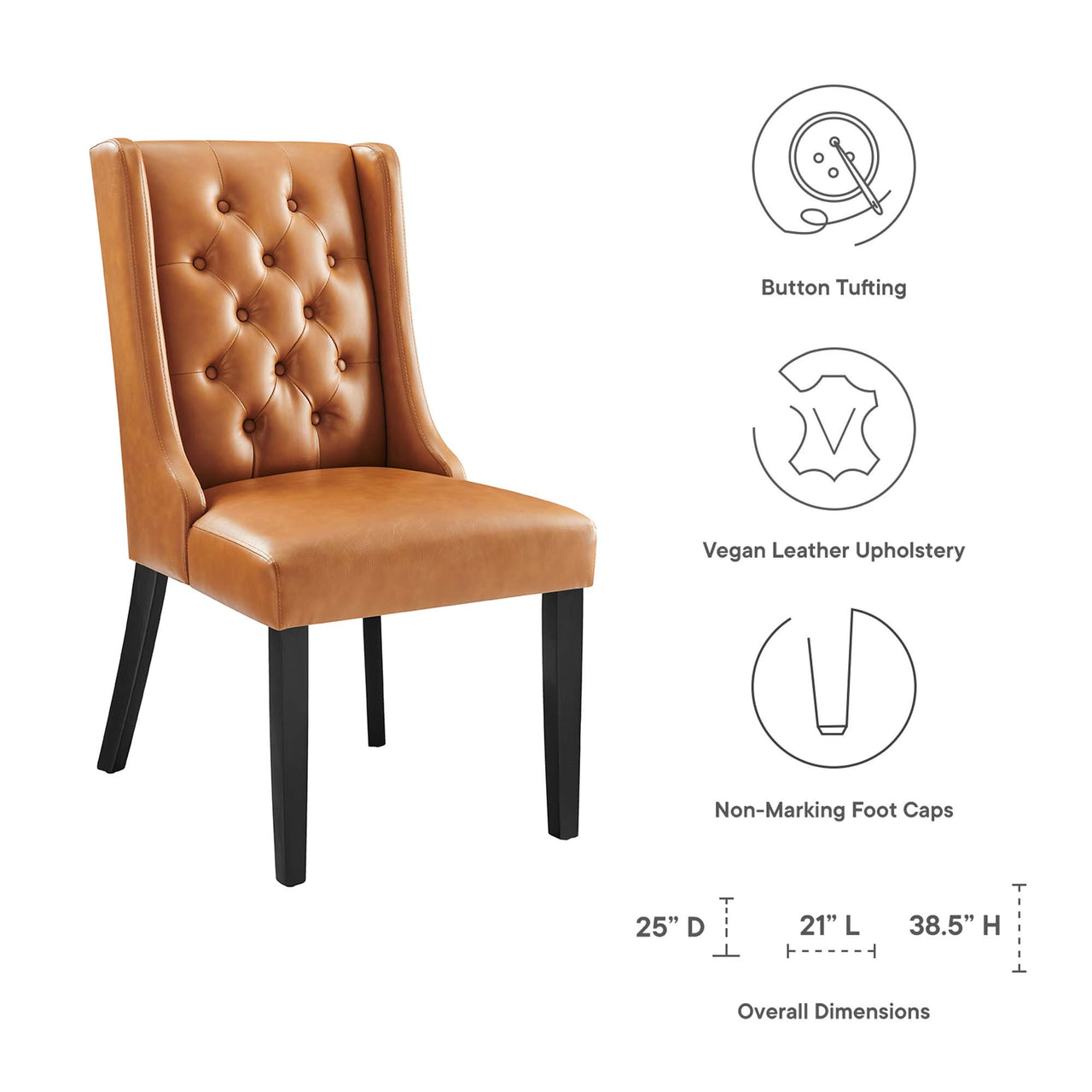 Bellarett Eco-Leather Dining Chair, Tan
