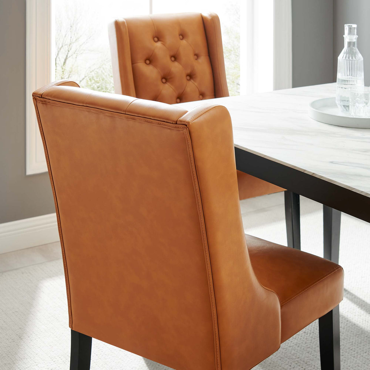 Bellarett Eco-Leather Dining Chair, Tan