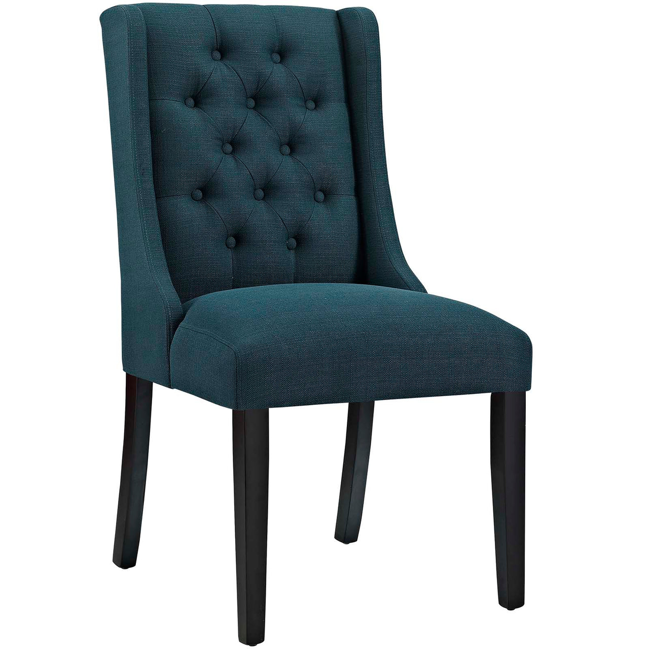 Baronet Button Tufted Fabric Dining Chair, Azure