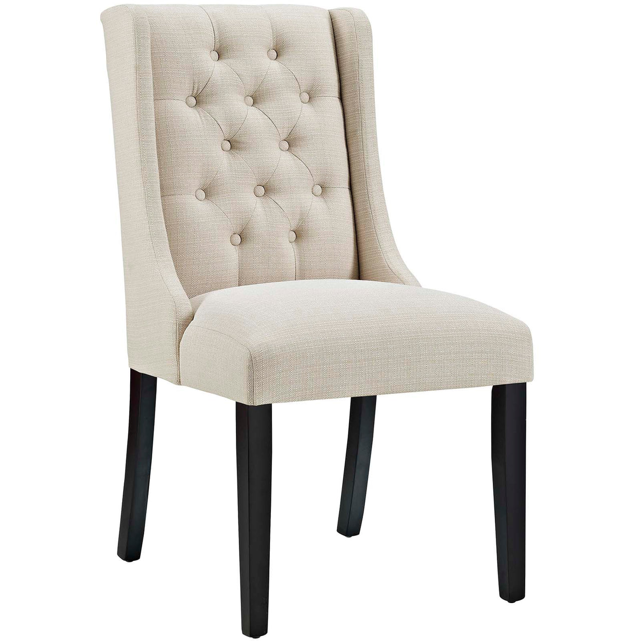 Baronet Button Tufted Fabric Dining Chair, Beige
