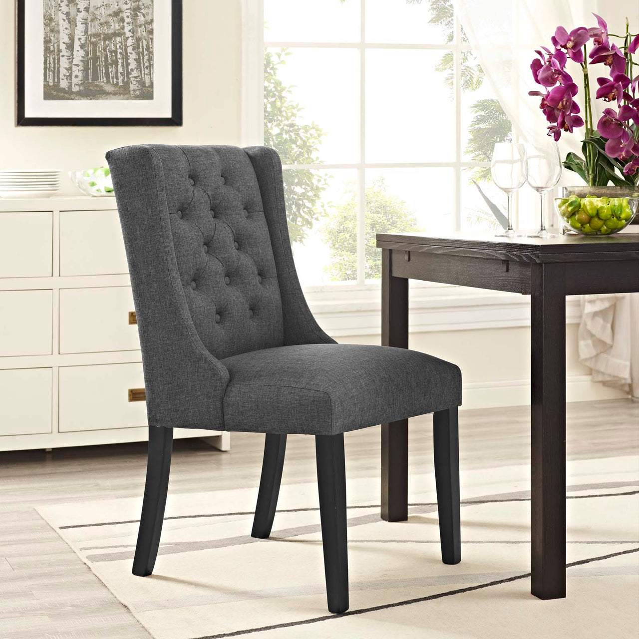 Bellarett Fabric Dining Chair Set of 4, Gray