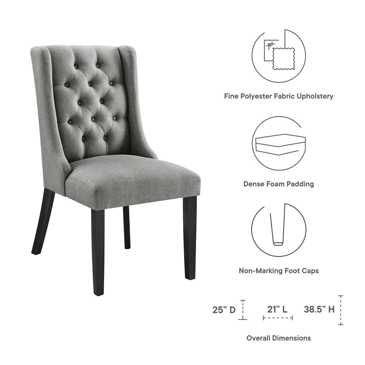 Bellarett Fabric Dining Chair, Light Gray