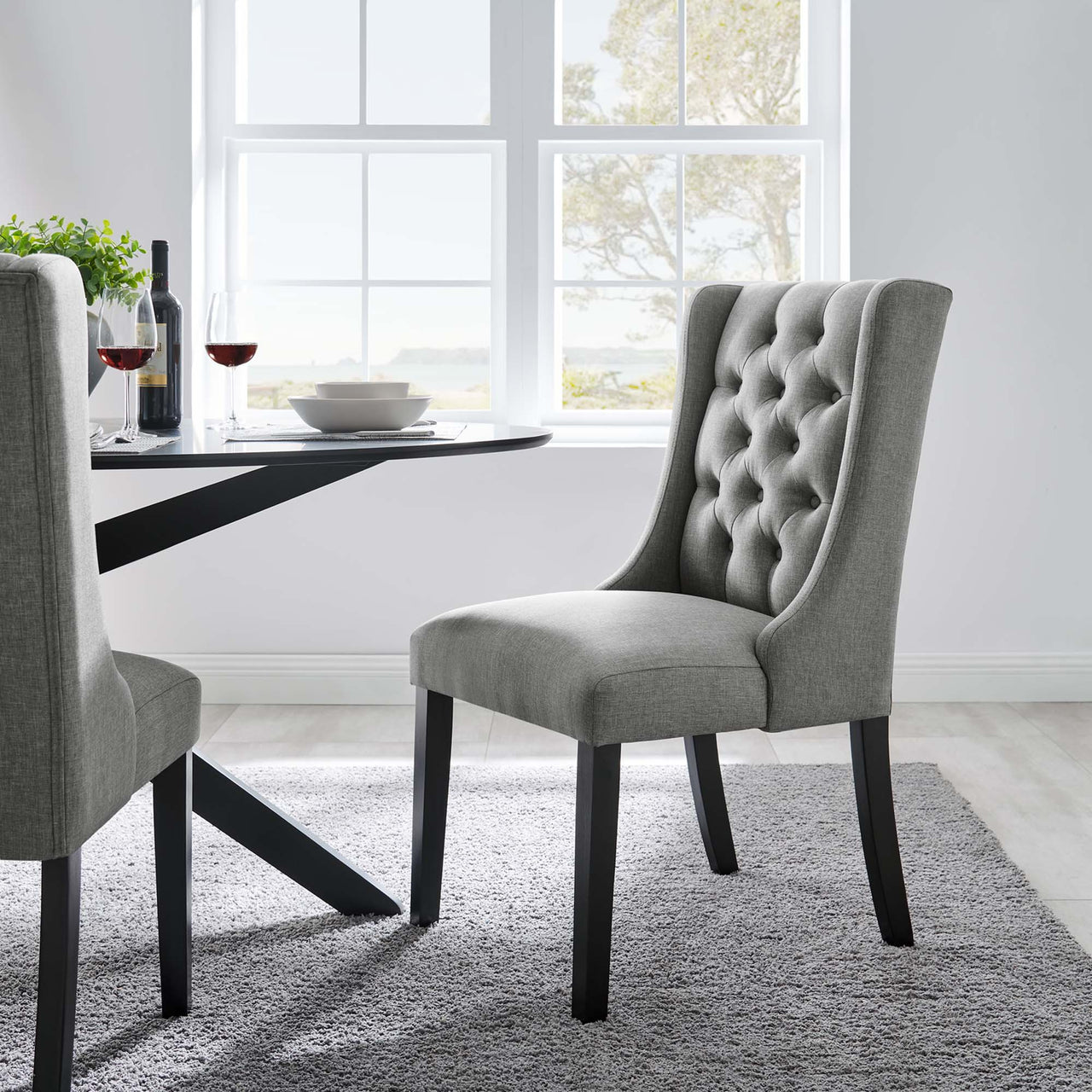 Bellarett Fabric Dining Chair, Light Gray