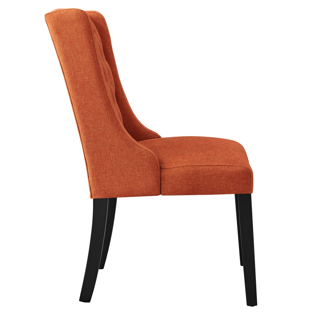 Baronet Button Tufted Fabric Dining Chair, Orange