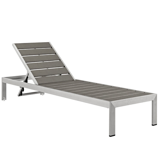 Shorea Alfresco Chaise, Silver & Gray