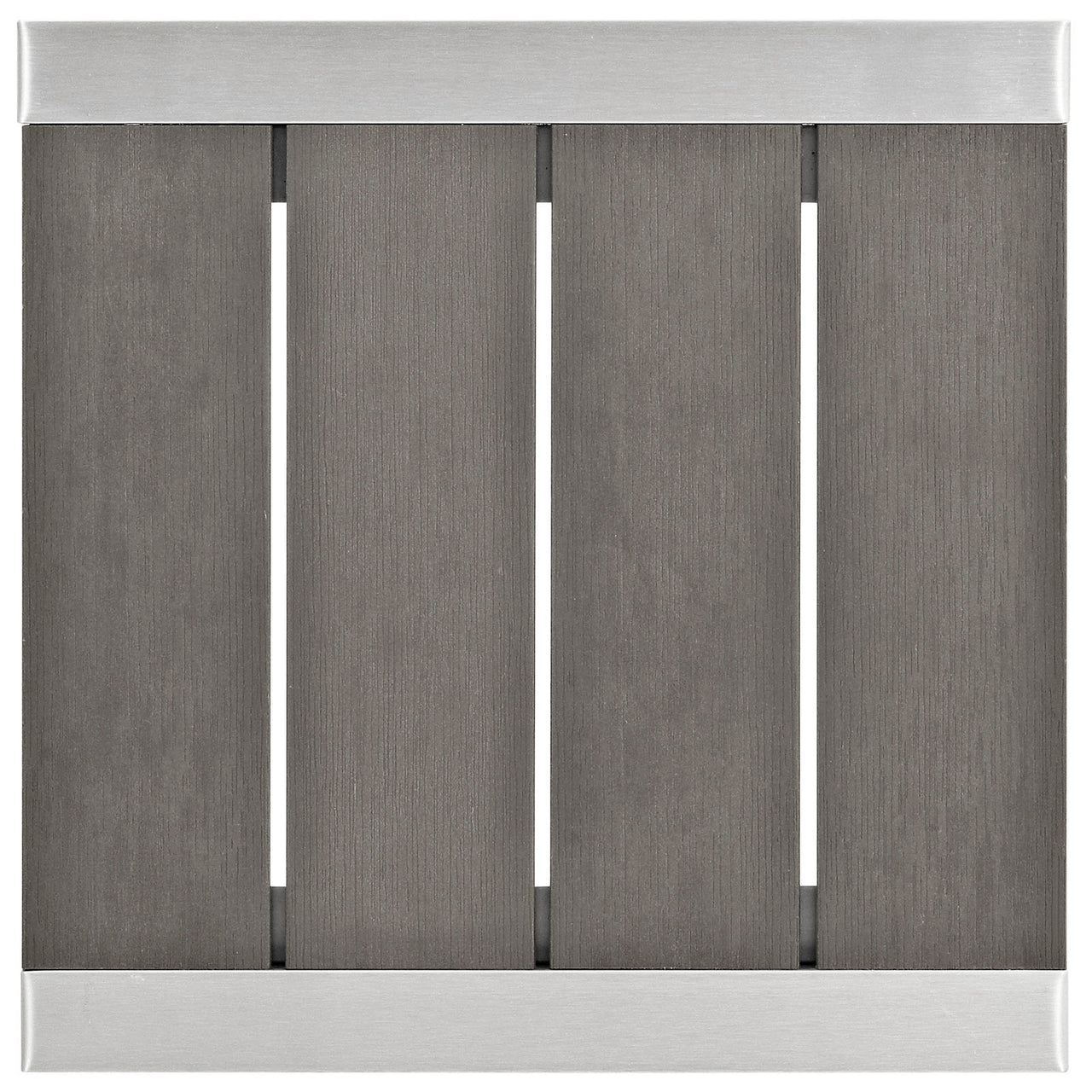 Shore Outdoor Patio Aluminum Side Table, Silver & Gray