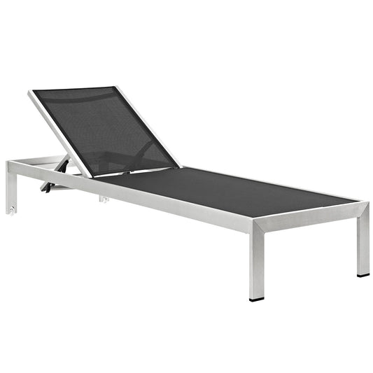 Shorea Alfresco Mesh Chaise, Silver & Black