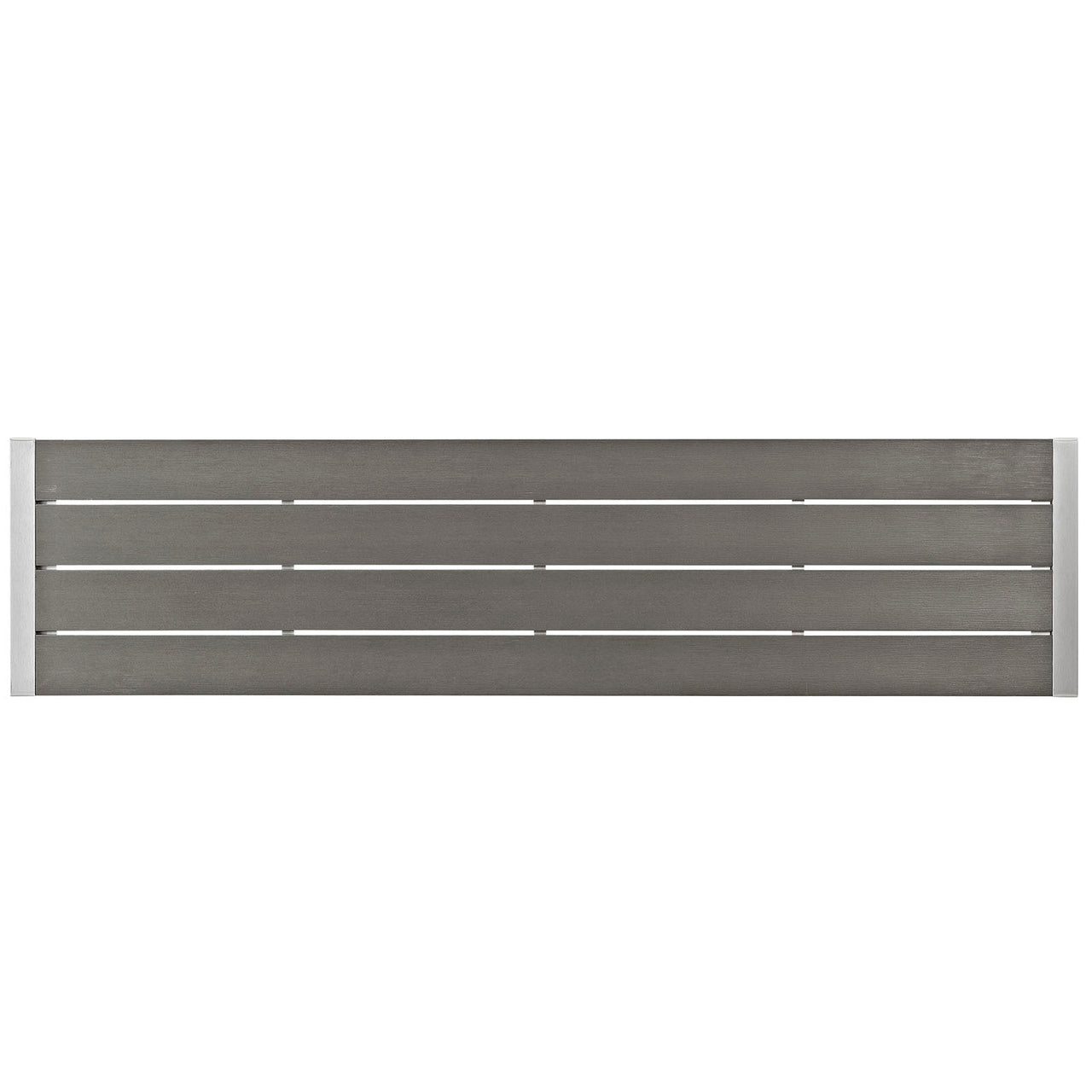 Shore Outdoor Patio Aluminum Bench, Silver & Gray