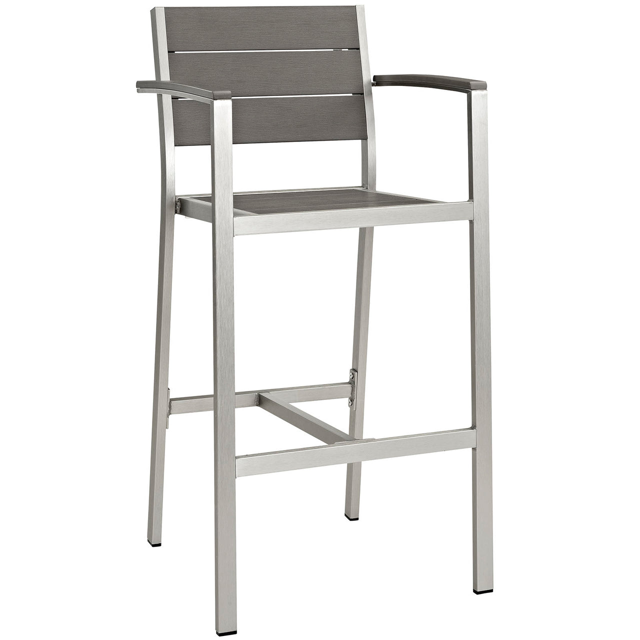 Shorea Alfresco Bar Stool, Silver & Gray