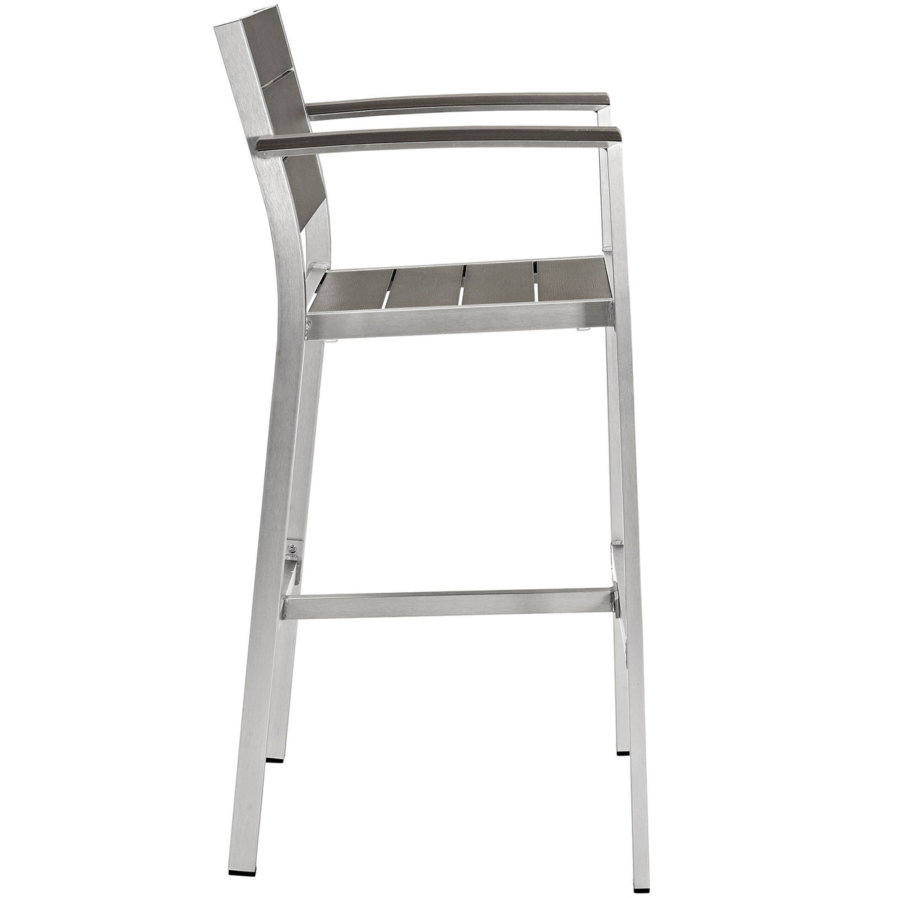 Shorea Alfresco Bar Stool, Silver & Gray