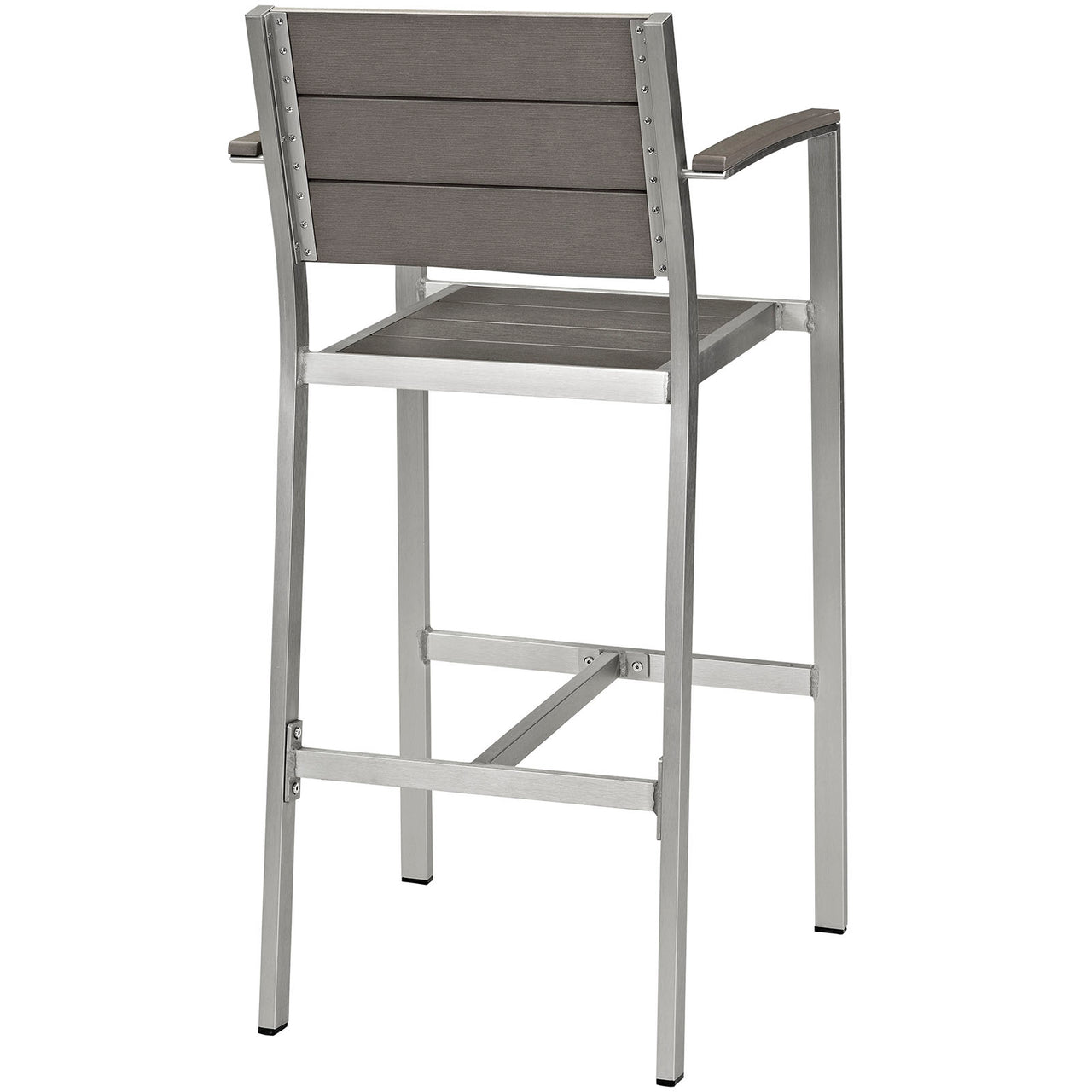 Shorea Alfresco Bar Stool, Silver & Gray
