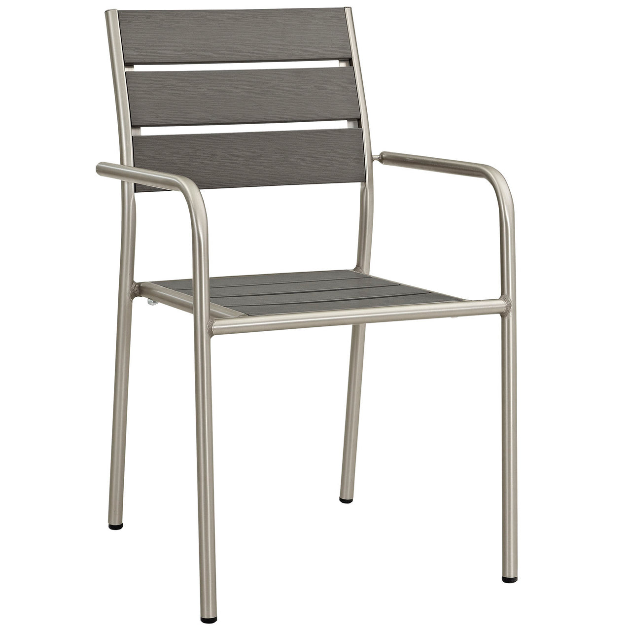 Shorea Alfresco Dining Rounded Armchair, Silver & Gray