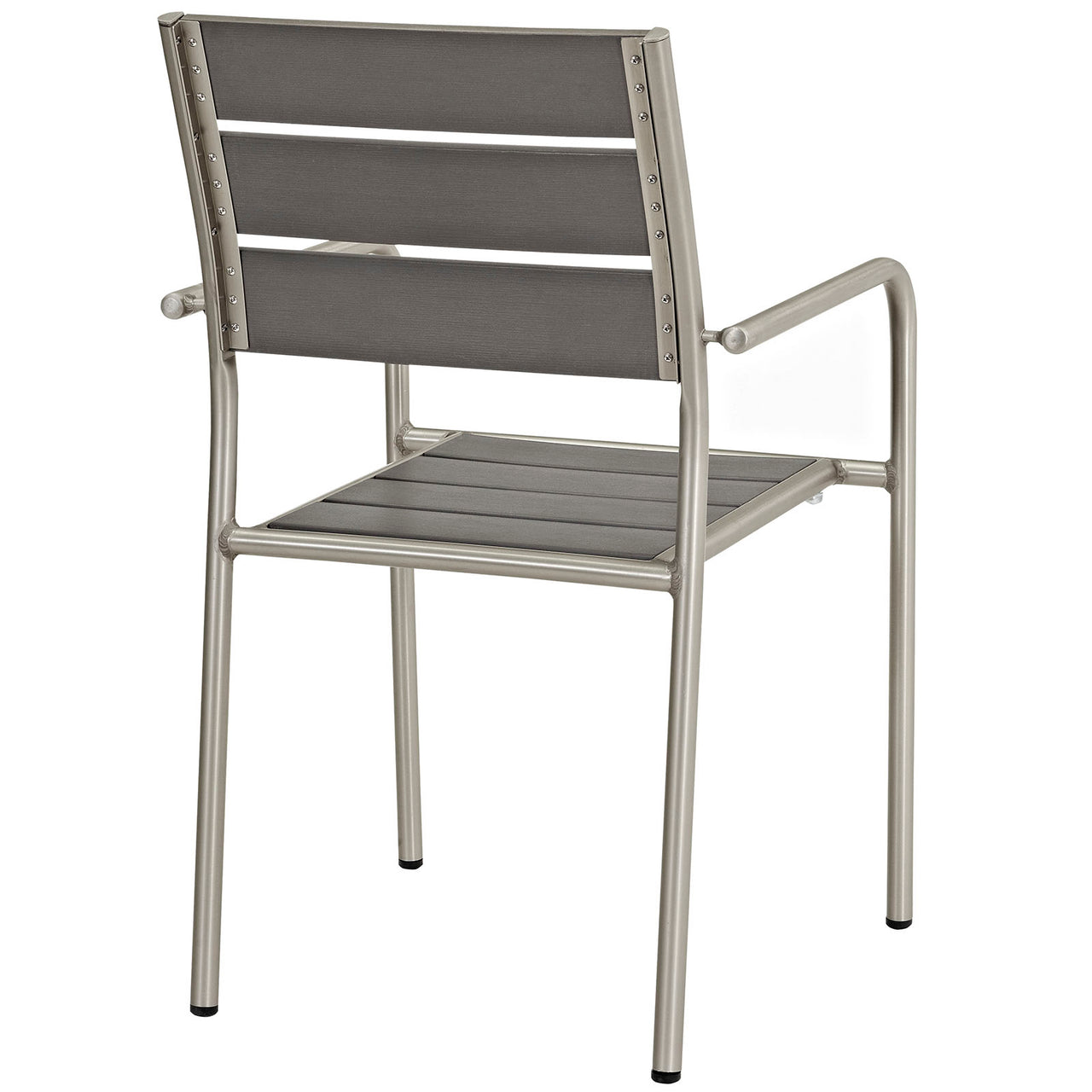Shorea Alfresco Dining Rounded Armchair, Silver & Gray