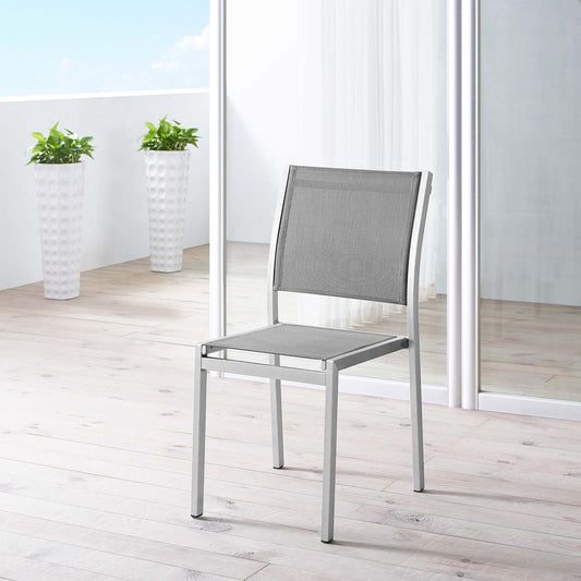 Shorea Alfresco Side Chair, Silver & Gray