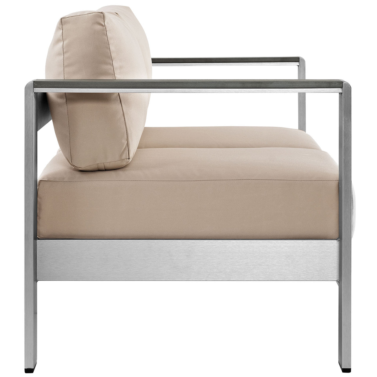 Shorea Alfresco Loveseat, Silver & Beige
