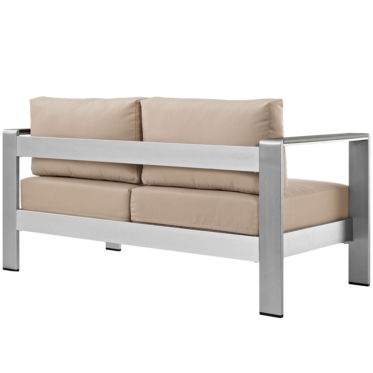 Shorea Alfresco Loveseat, Silver & Beige