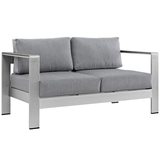 Shorea Alfresco Loveseat, Silver & Gray