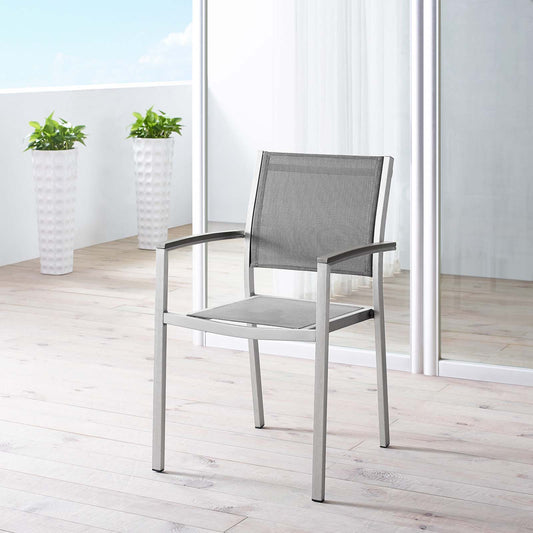 Shorea Alfresco Dining Chair, Silver & Gray