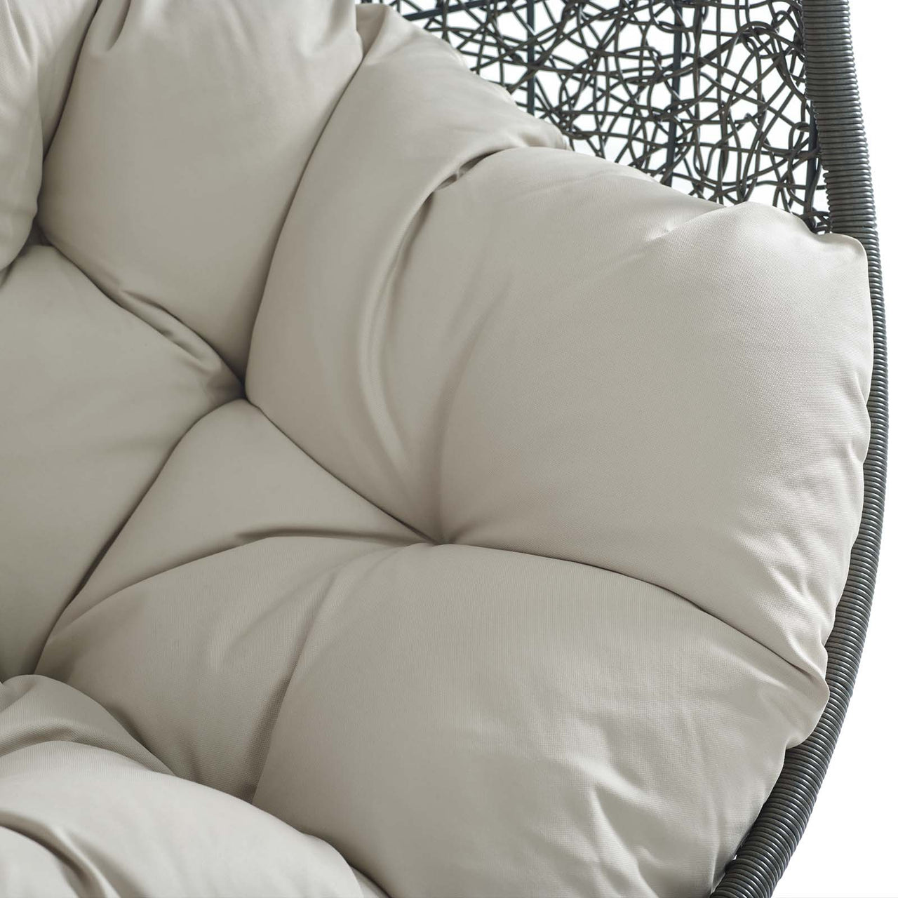 Hide Outdoor Patio Swing Chair With Stand, Gray & Beige