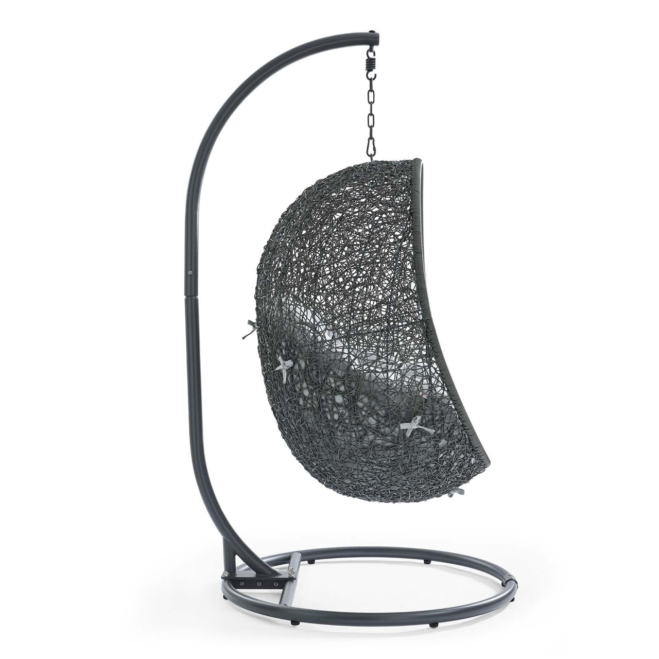 Hide Outdoor Patio Swing Chair With Stand, Gray